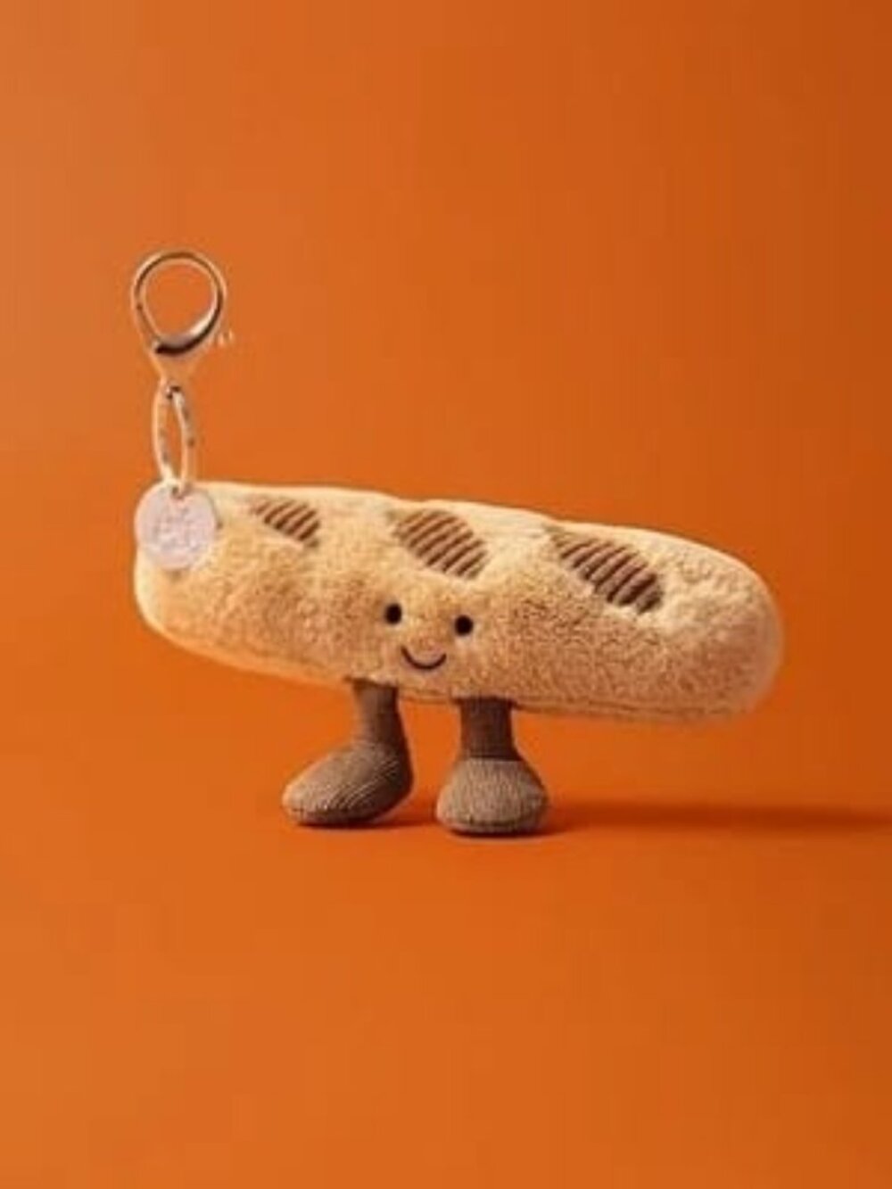 Jellycat Amuseables Baguette Bag Charm Plush Keychain Clip Purse Accessory Soft